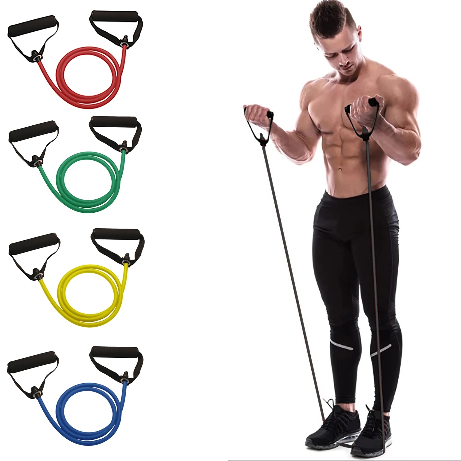 Home Gym Tools - Taśmy oporowe z uchwytami, taśmy do