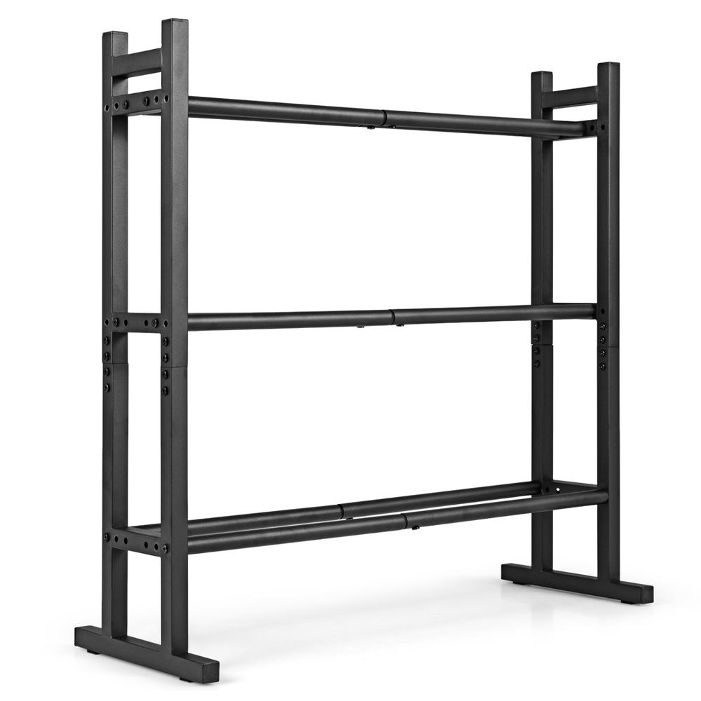 Home Gym Equipments - Wytrzymały 3-poziomowy stojak na hantle, stalowy