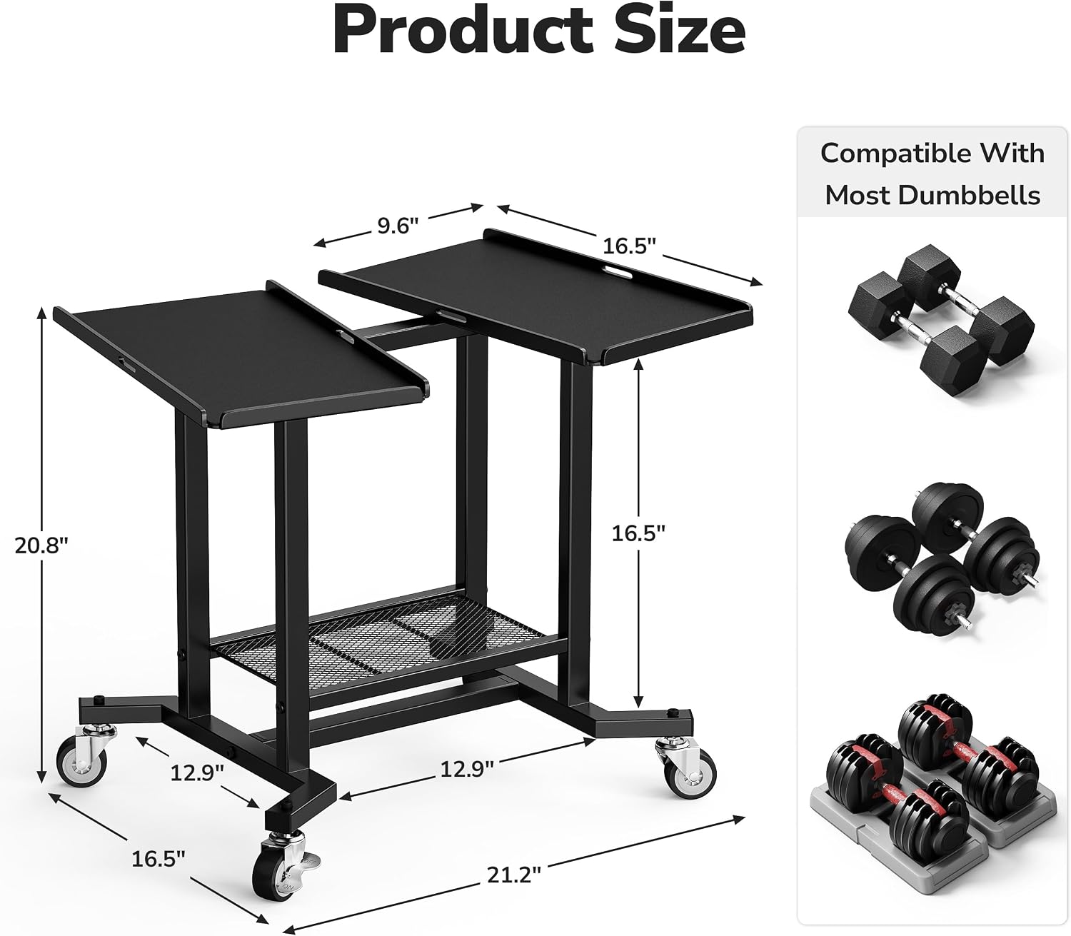 Regulowany stojak na hantle, m – Home Gym Floor recenzja i cena